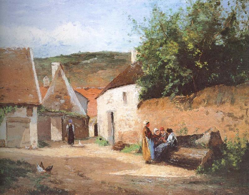 Camille Pissarro Chat village woman china oil painting image